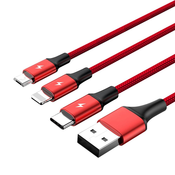 Sale UNITEK C4049RD USB cable 1.2 m USB A USB C/Micro-USB B/Lightning Red (C4049RD)