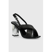 Kožne sandale Karl Lagerfeld KL TOWER boja: crna, KL33915
