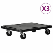 vidaXL Transportni vozički 3 kosi črni 58x38x12 cm polipropilen