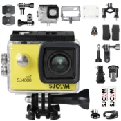 shumee SJCAM SJ4000 WiFi športna kamera rumene barve 4K UHD vodoodporna dodatna oprema