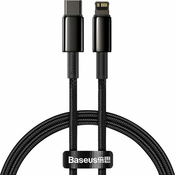 BASEUS kabel tip C na Lightning PD 20W volframovo zlato CATLWJ-01 2m črn