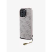 Guess 4G Charm Zadní Kryt pro iPhone 16 Pro Max Tone on Tone Pink Ovitek za telefon Vijolična