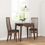 vidaXL vidaXL Jedilni stoli z blazinami 2 kosa Brown Solid Wood Rubber, (21832345)