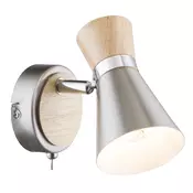 Globo Marei Spotlight Energy Efficiency: A++ to E 25 Watt E14 Wood Chrome Nickel Matt 54807-1