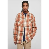 Long oversized shirt with checkered leaves softseagrass/red