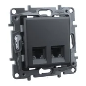 shumee Dvojna računalniška vtičnica RJ45, črna, Niloe Step 2472
