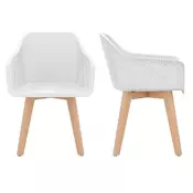 Northix Komplet Dveh Jedilnih Stolov z Lesenimi Nogi in Ergonomsko Obliko