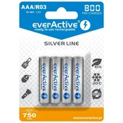 everActive PILHAS AAA EVERACTIVE 800MAH R03 - PACOTE COM 4 UNIDADES PARA DISPOSITIVOS ELETRÔNICOS