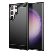 TPU gel ovitek Brushed Carbon za Samsung Galaxy S24 Ultra - črn