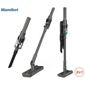 MAMIBOT FLEXA PRO brezžični sesalnik, 2v1 (pokončni, ročni), 14kPa moč, 360° vrtenje, 2200mAh polnilna baterija, 3 nastavki, stenska postaja, ultra lahka teža, za vse površine, črn (Shadow Black)