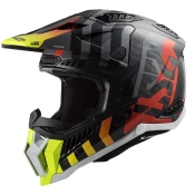 Motocross kaciga LS2 MX703 C X-Force Barrier HV crna-siva-crvena-žuta