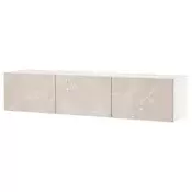 BESTA TV stalaža s vratima, bela/Bergsviken bež, 180x42x38 cm