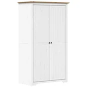 Vidaxl Garderobna omara BODO bela rjava 99x53,5x173 cm trdna borovina