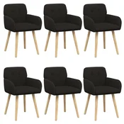 Trpezarijske stolice 6 pcs Bouclé Crna 59 x 57 x 85 cm