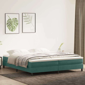 vidaXL vidaXL Box spring postelja z vzmetnico temno zelena 180x220 cm žamet, (21792274)