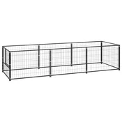 vidaXL Pasji boks črn 300x100x70 cm jeklo