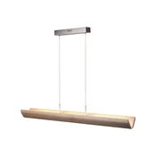 Brilliant LED obesna svetilka Monterra, dolžina 132 cm, rjava, les - Dnevna soba/jedilnica