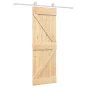 Vidaxl Drsna vrata Naravna in bela 70 x 210 cm Masiven borov les