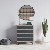 Hanah Home Komoda Suvera 70x86x40cm Hrast-Antracit
