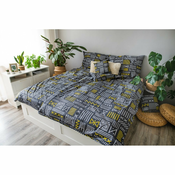 Siva pamucna posteljina za krevet 140x200 cm LP Dita Runy - Cotton House