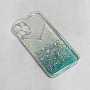 Maska za telefon Heart Glitter za iPhone 13 6.1 providno-menta