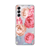 Silikonska maska za Samsung A145R Galaxy A14 4G Pink Flower Print Skin providna