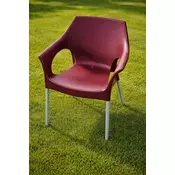 Sanja Ippi Plasticna stolica sa aluminijumskim nogarima Stella, Bordo