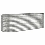 Vidaxl Visoka greda iz cinkanega jekla 224x80x68 cm srebrna