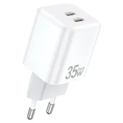 Awei AWEI PD65-EU 35W 2x USB-C bel GaN polnilnik