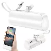 5000mAh prenosna baterija z Lightning in USB-C powerbank bela