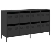 Vidaxl Komoda črna 135x39x73,5 cm hladno valjano jeklo