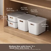 Lanjiaoluo Set kutija za odlaganje sa poklopcem, 4 komada, Beli