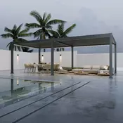 Bioklimatska pergola Antares — Samostoječa/4 x 8/Antracit/Električni motor in LED luči