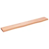 Vidaxl Stenska polica svetlo rjava 80x10x2 cm trdna hrastovina