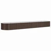 Vidaxl Visoka greda iz cinkanega jekla 368x80x36 cm rjava