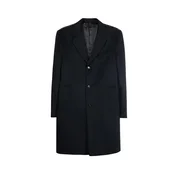 GOBI Cashmere Prehoden plašč Men’s Cashmere Coat with Notched Lapels črna
