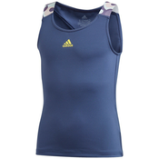 Majica kratkih rukava za djevojcice Adidas G Keyhole Tank - tech indigo/shock yellow