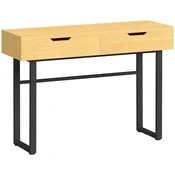 Homestar Konzolna miza 2 predala 110x35x765 cm naravna