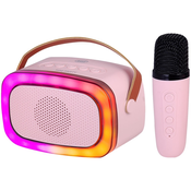 Trevi XR8A01 prijenosni KARAOKE zvucnik, Bluetooth, USB/microSD/AUX, mikrofon, roza (Rose Pink)