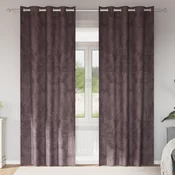 Baršunaste zavjese sa zavjesama 2 pcs Smeda 225 x 140 cm Baršun
