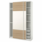 PAX / MEHAMN Kombinacija garderobera, bela/dvostrano belo b. im. hrastovine, 150x43x236 cm