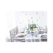 PartyDeco Trak iz satena - bela barva 6mm/25 m