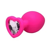 Silicon plug heart pink S