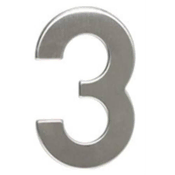 Walteco samolepilne številke Number 3, 50 mm, self-adhesive, stainless steel