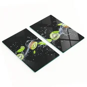 shumee Dekorativne steklene servirne deske za kivi in vodne prigrizke 2x30x52 cm