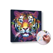 Slikanje po številkah TIGER JUNGLE | nizka težavnost - 50x50 cm - raztegnjeno platno na okvirju