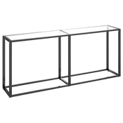 Vidaxl Konzolna mizica prozorna 180x35x75,5 cm kaljeno steklo