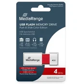 USB-Stick 4GB MediaRange USB 2.0 Slider red MR970
