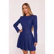 Made Of Emotion Womans Flared dress with box pleats - blue