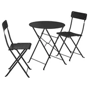 SUNDSÖ Sto i 2 sklopive stolice, napolju boja antracita/boja antracita, 65 cm